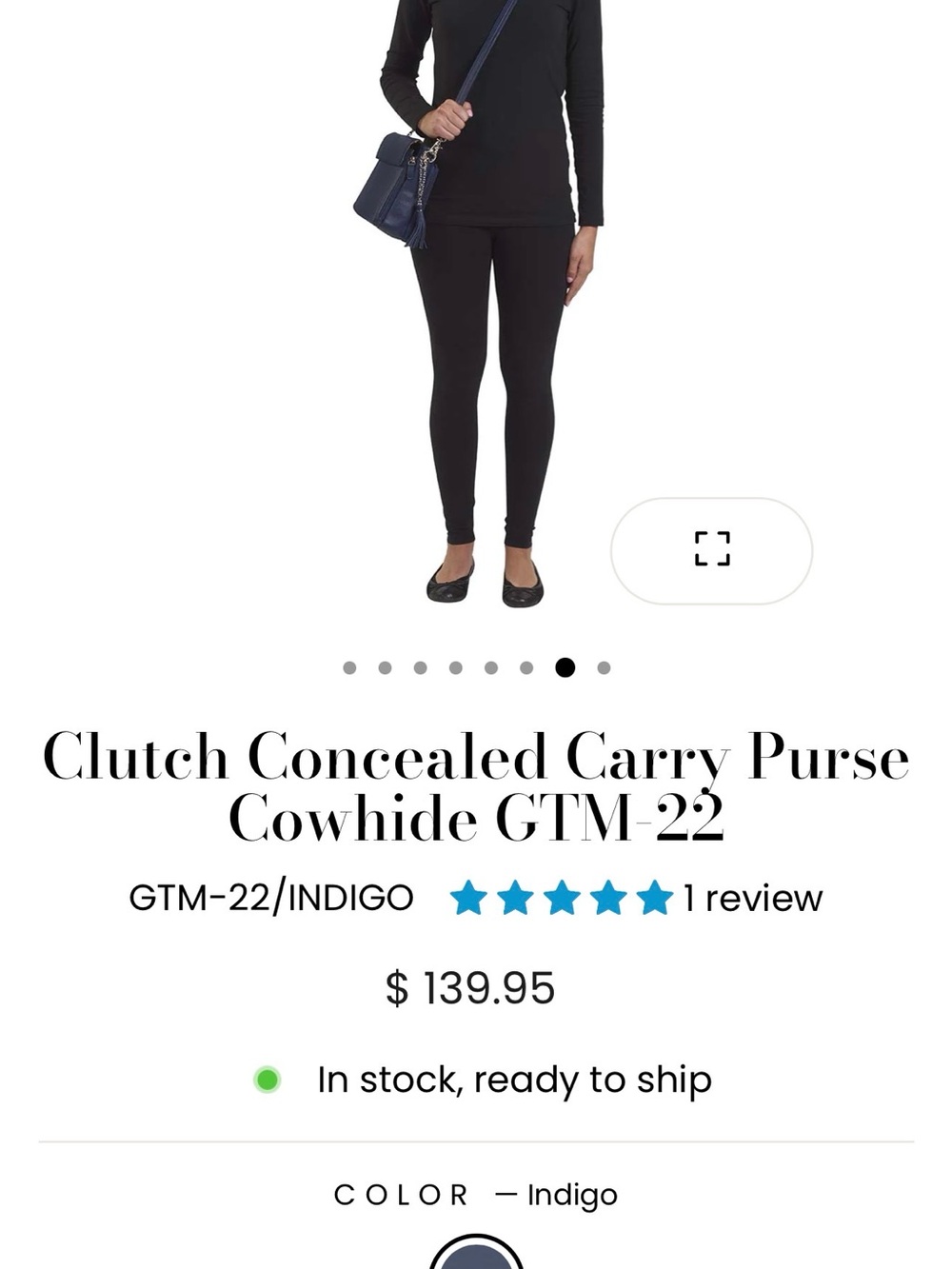Clutch Concealed Carry Crossbody Bag in Indigo